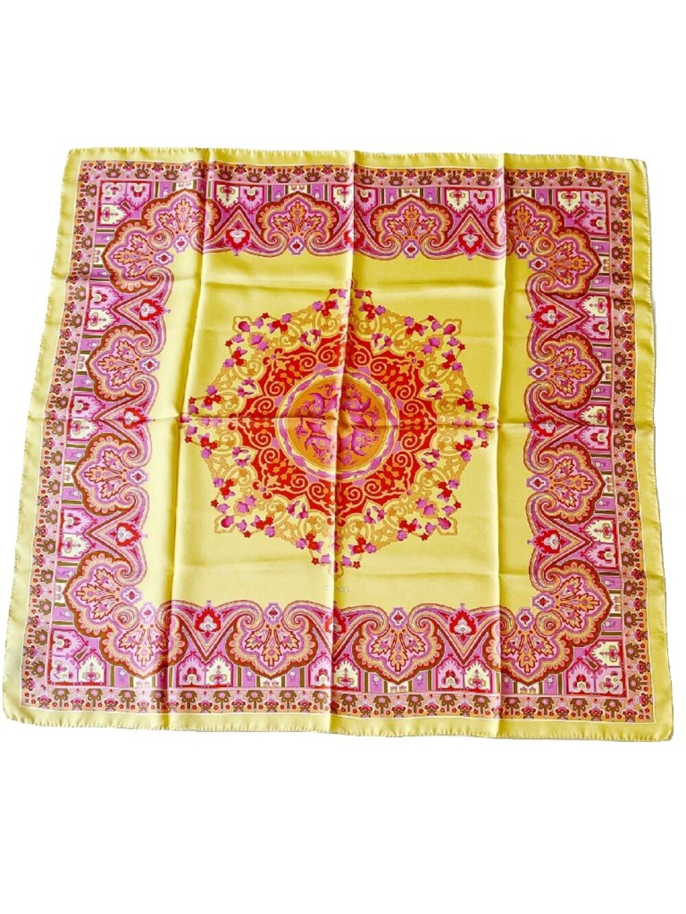 Vintage Versace Silk Scarf Medallion Paisley Print